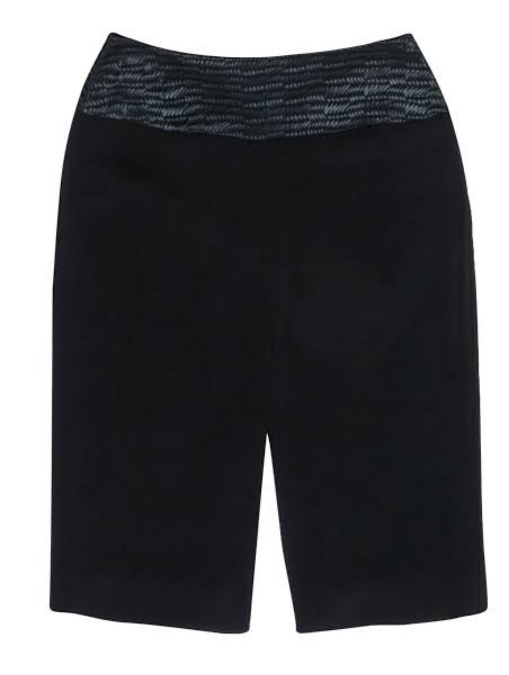 L'Agence Black Pencil Skirt Woven Braided Waistband Front Back Slit 4